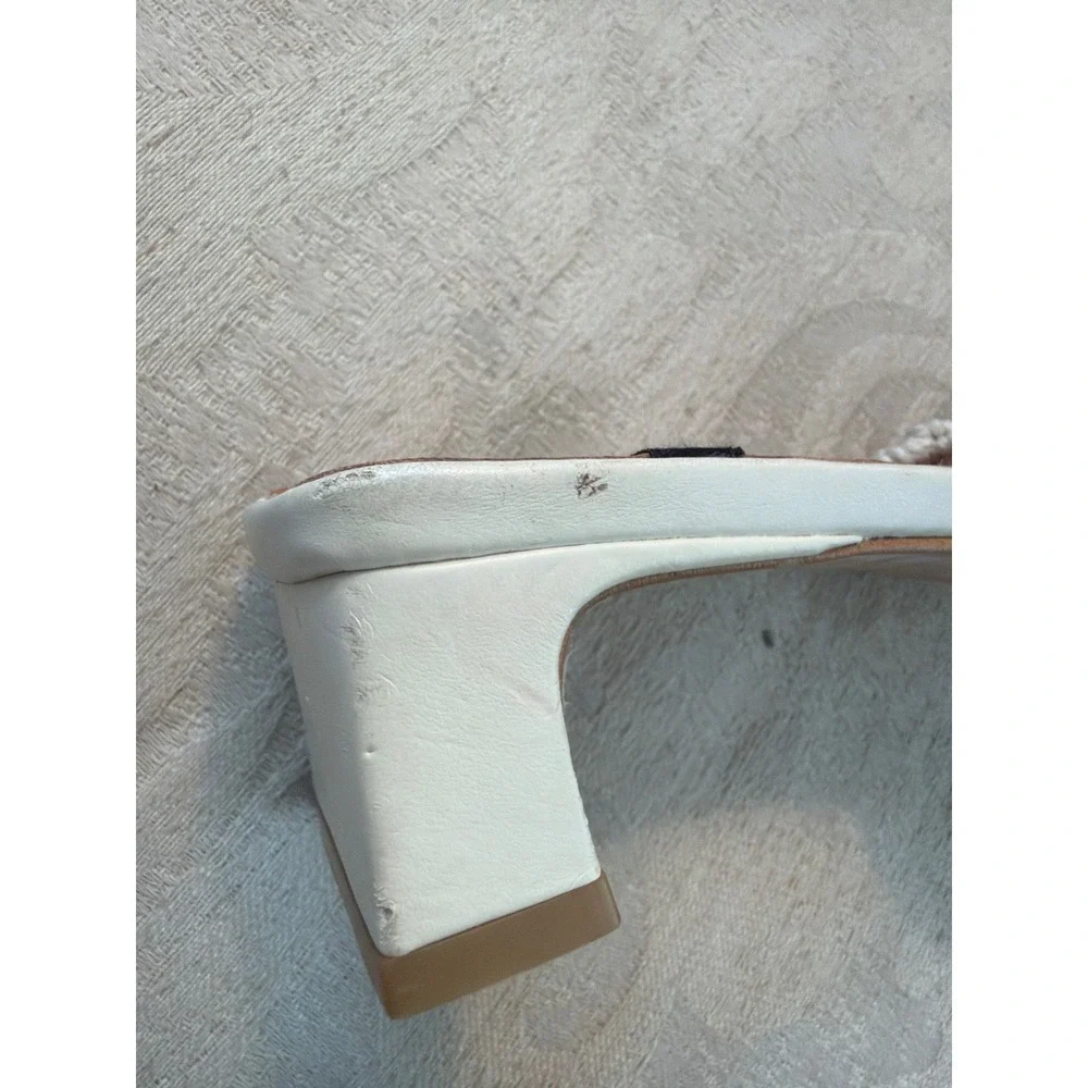 Angel Alarcon Shoes - Woven White Ivory Strap 1 3/4